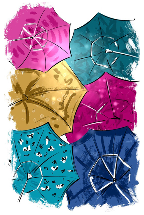 Rezension zum Buch Leichte Mädchen Weisheiten von Sabine Verges Regenschirme